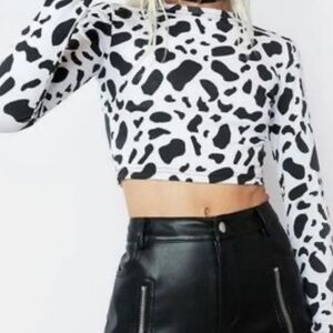 Lita by Ciara cow print mockneck top
